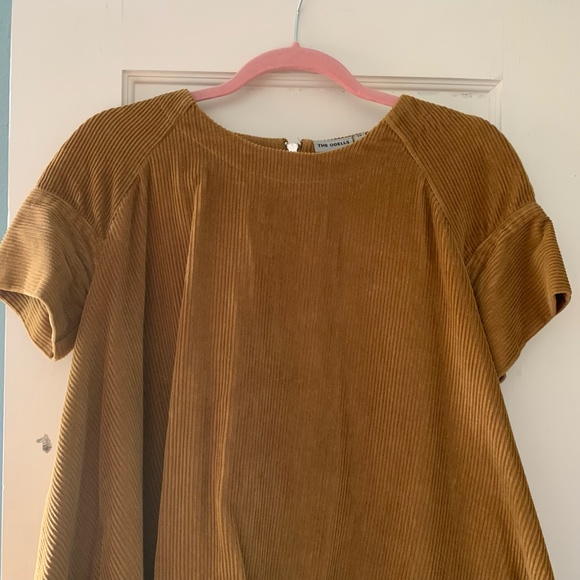 The Odells Anthropologie Brown Corduroy Short Sleeve Mini Tent Dress Womens XS - Picture 5 of 6